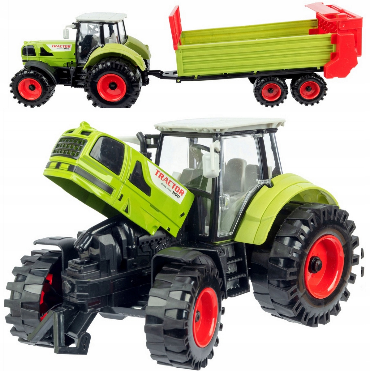 

Duży Traktor z Przyczepą Ciągnik Napęd Ruchome ele