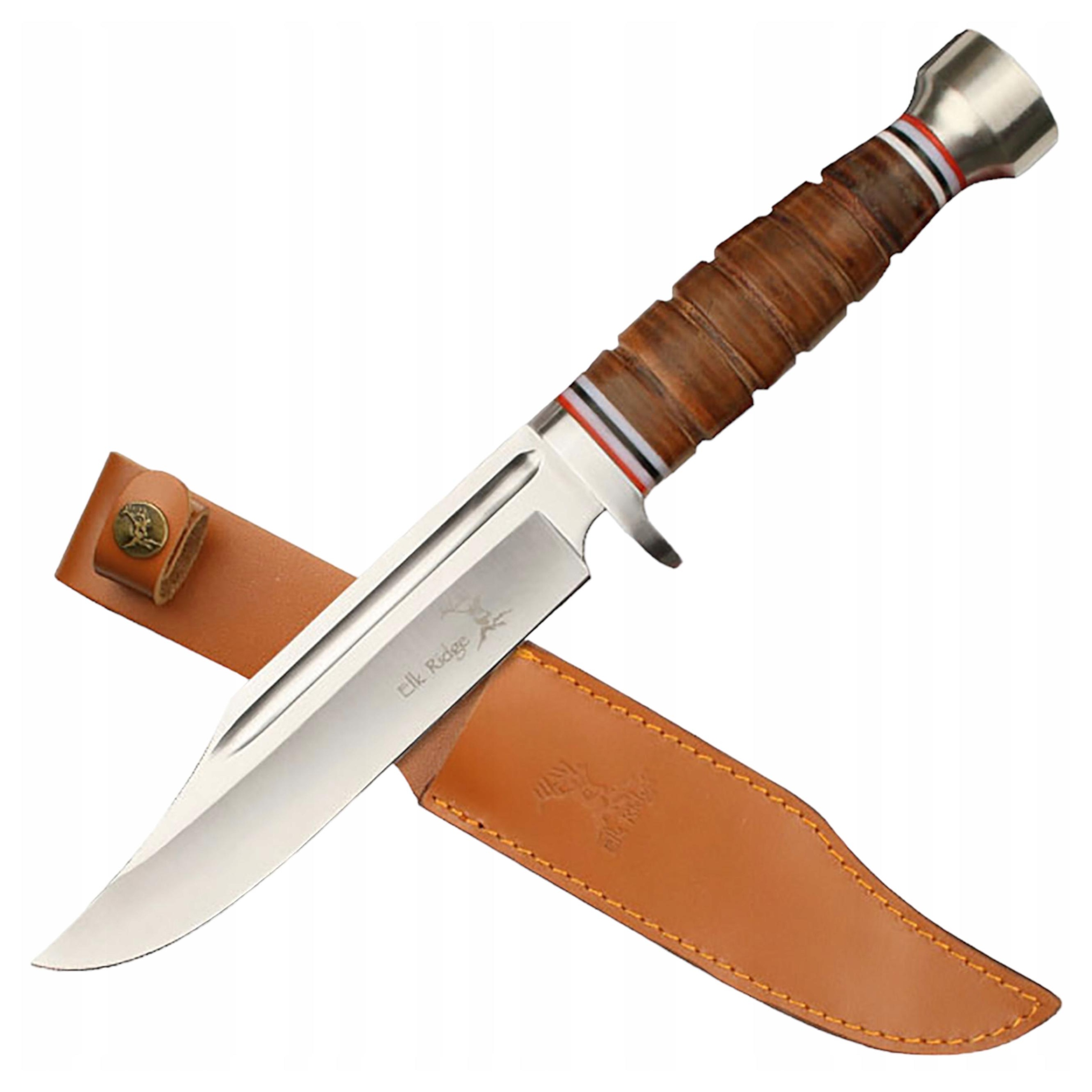 Nůž S Pevnou Čepelí Elk Ridge ER-047 Kožená Pochva