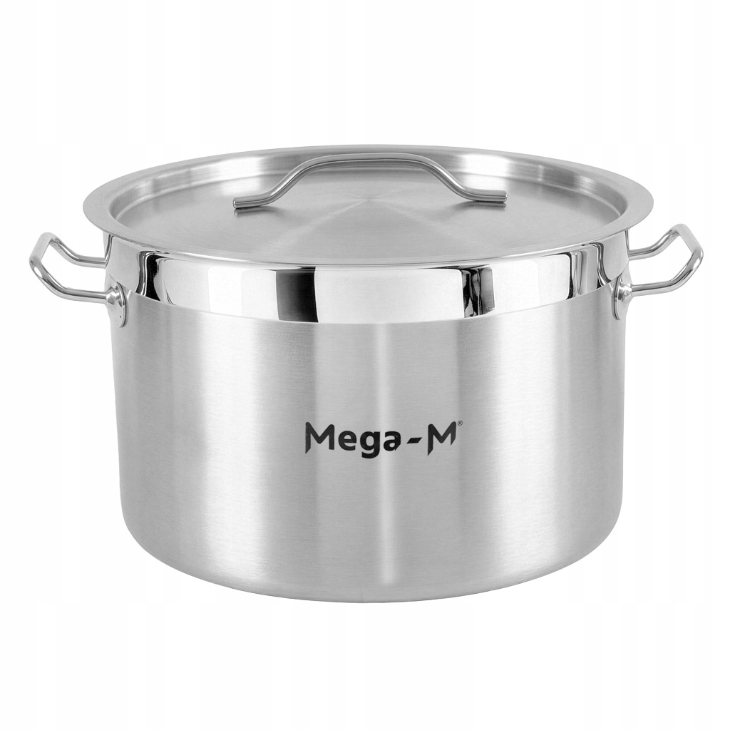 Hrnec Z Nerezové oceli s poklicí 23 l, průměr 35 cm, nízký Mega-M Pro
