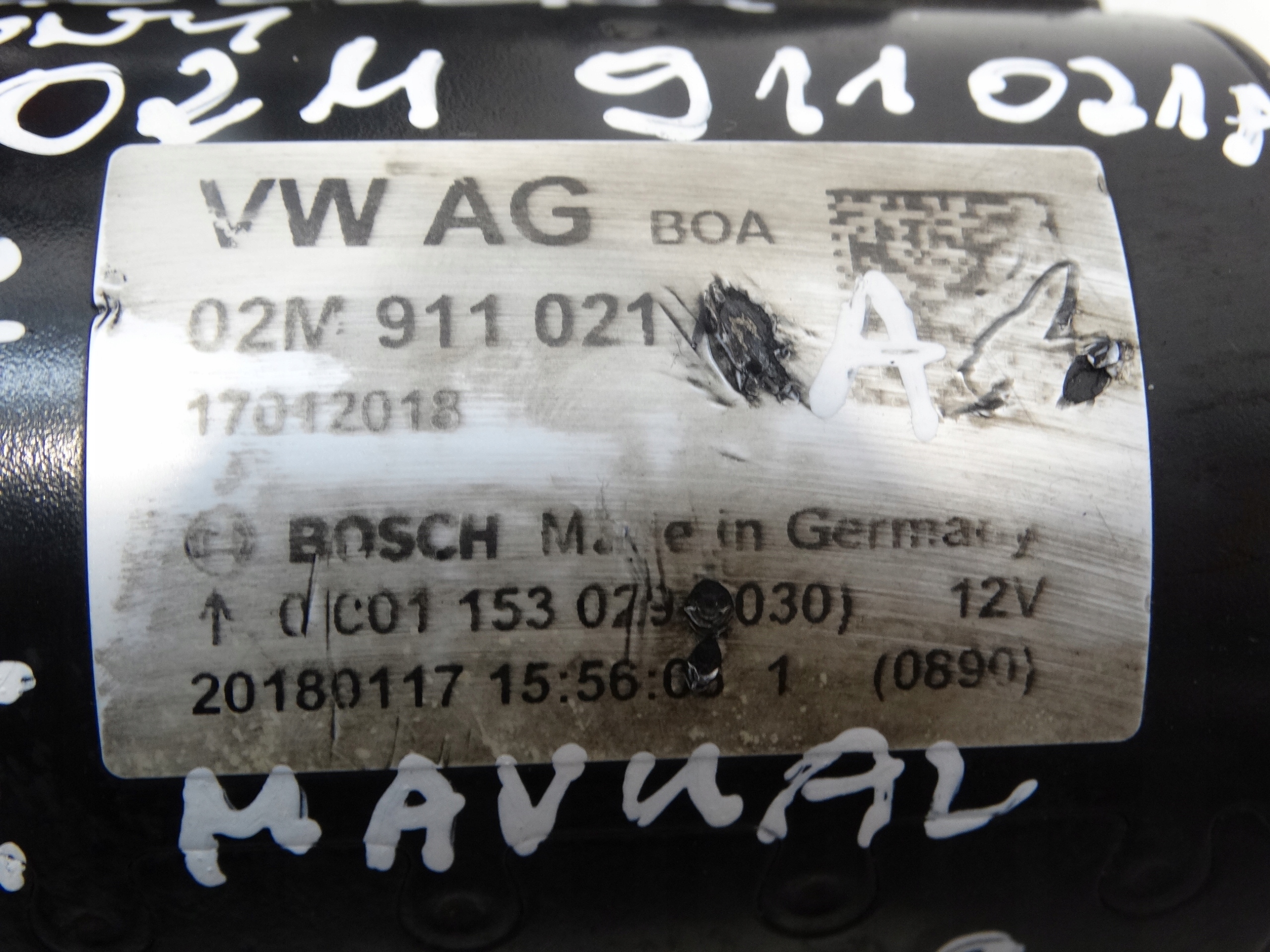 starter VOLKSWAGEN CRAFTER 2.0TDI 16R. 02M911021A MANUAL original