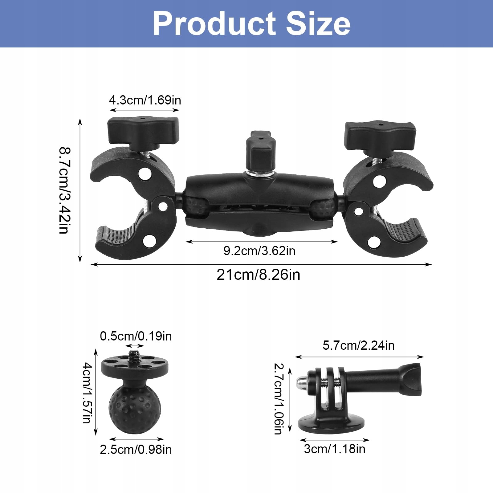 Uchwyt Kamery Podwójna Klamra 1 4 Cala Do GoPro Statyw Rower HFDONGL — miniatura 2