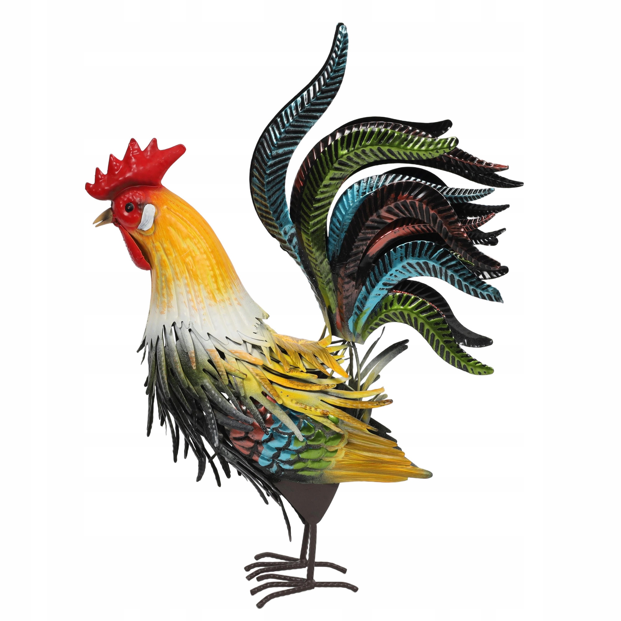 Kogut Metalowa Figurka Ogrodowa 38 X 13,5 X 40,5 CM Wielokolorowa