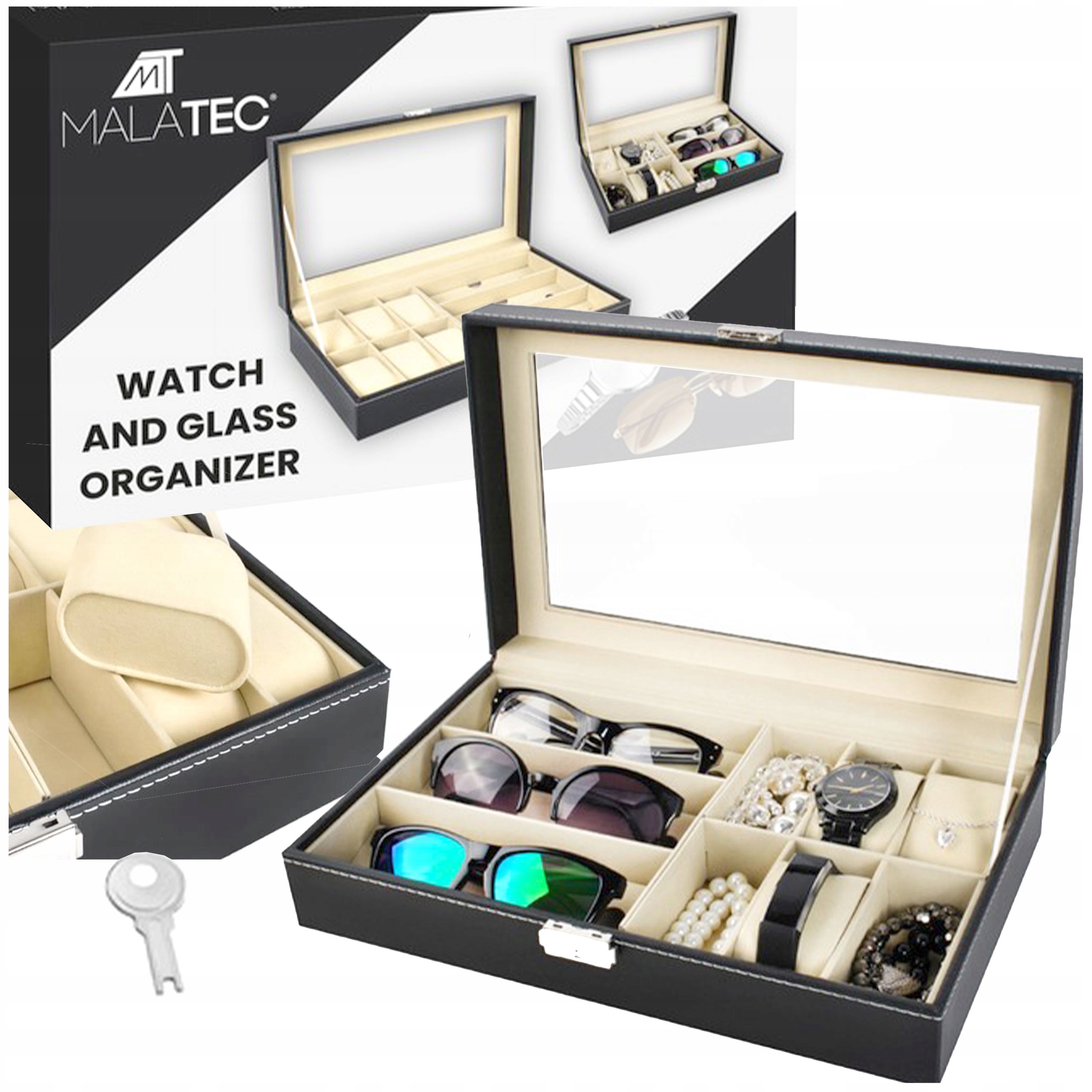 ORGANIZER NA ZEGARKI 6szt BIŻUTERIĘ SZKATUŁKA KUFEREK PUDEŁKO ELEGANCKI