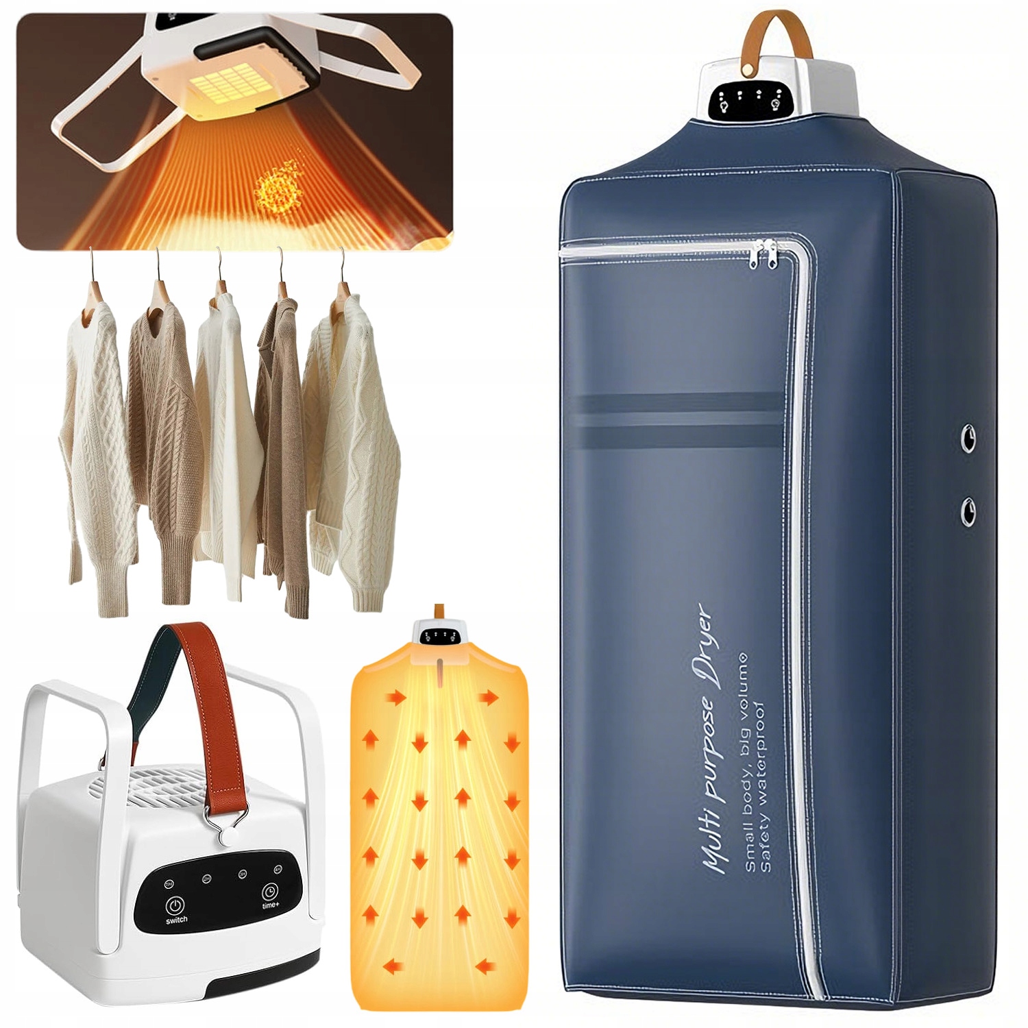 Levně Elektrická Sušák Na Prádlo Inteligentní Skládací 4 Nastavení Času 600 W