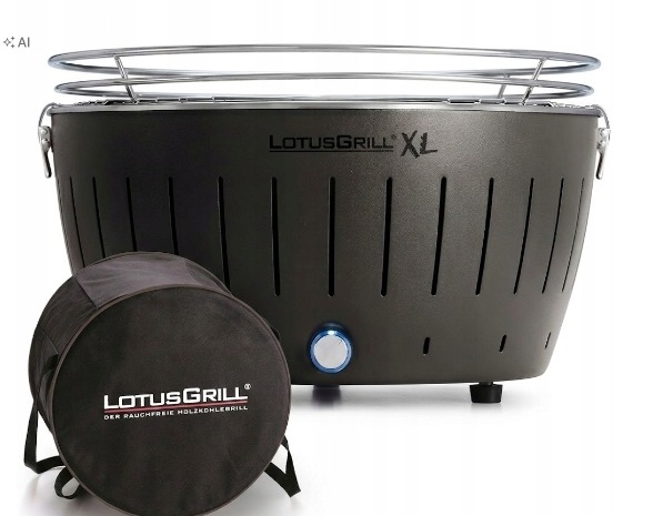 Bezdýmný gril na dřevěné uhlí LotusGrill Zahradní XL s nádobou na popel ochranná taška