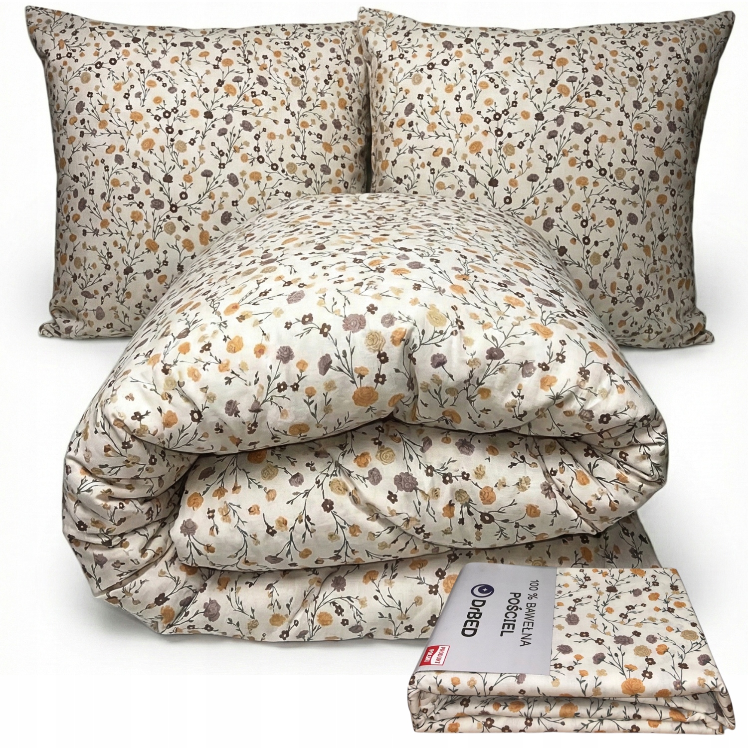 Pościel Bawełniana 160x200 Wysokogatunkowa Bawełna Delikatny Wzór Polska