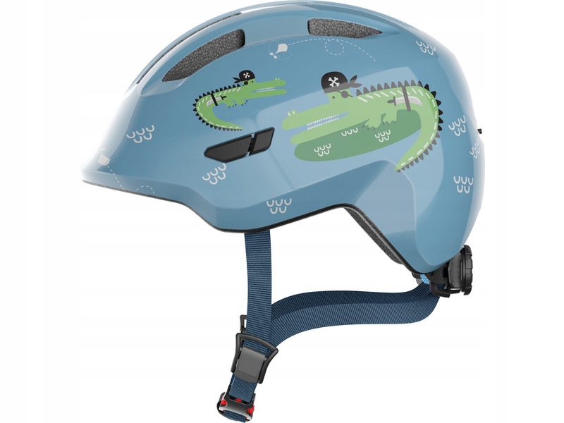 Kask rowerowy Abus Smiley 3.0 Led Croco Niebieski dla Dzieci (rozmiar M)
