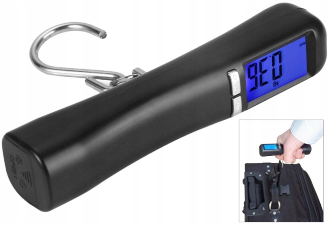 Ręczna elektroniczna waga bagażowa hakowa do 40kg TURYSTYCZNA KIESZONKOWA Stan opakowania oryginalne