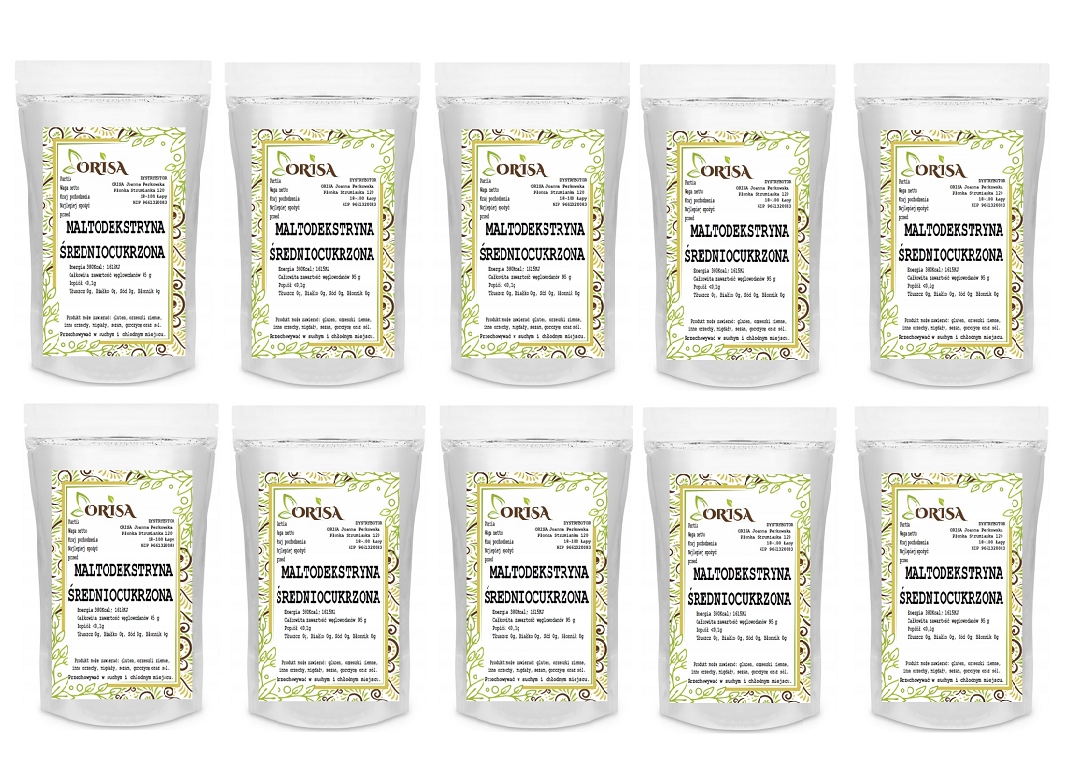 Maltodekstryna 10 x 1kg Średniocukrzona jakość Maltodextrin Maltodextryn