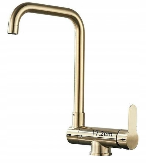 Zlatá kuchynská batéria Pod Okno Kuchynský kohútik zlatý