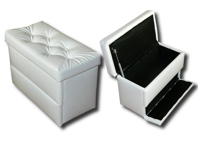 Puf pufa ławeczka tapicerowana dwa schowki 40/40 Szerokość mebla 40 cm