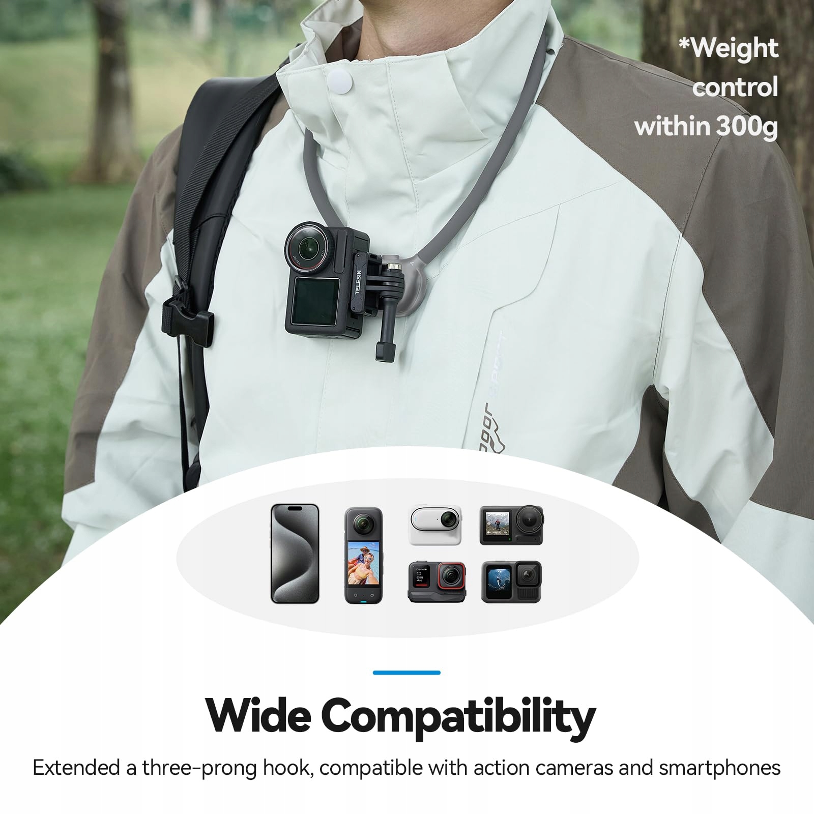 TELESIN SE 20 Rotating Neck Mount for GoPro DJI Insta360 Cameras — miniatura 4