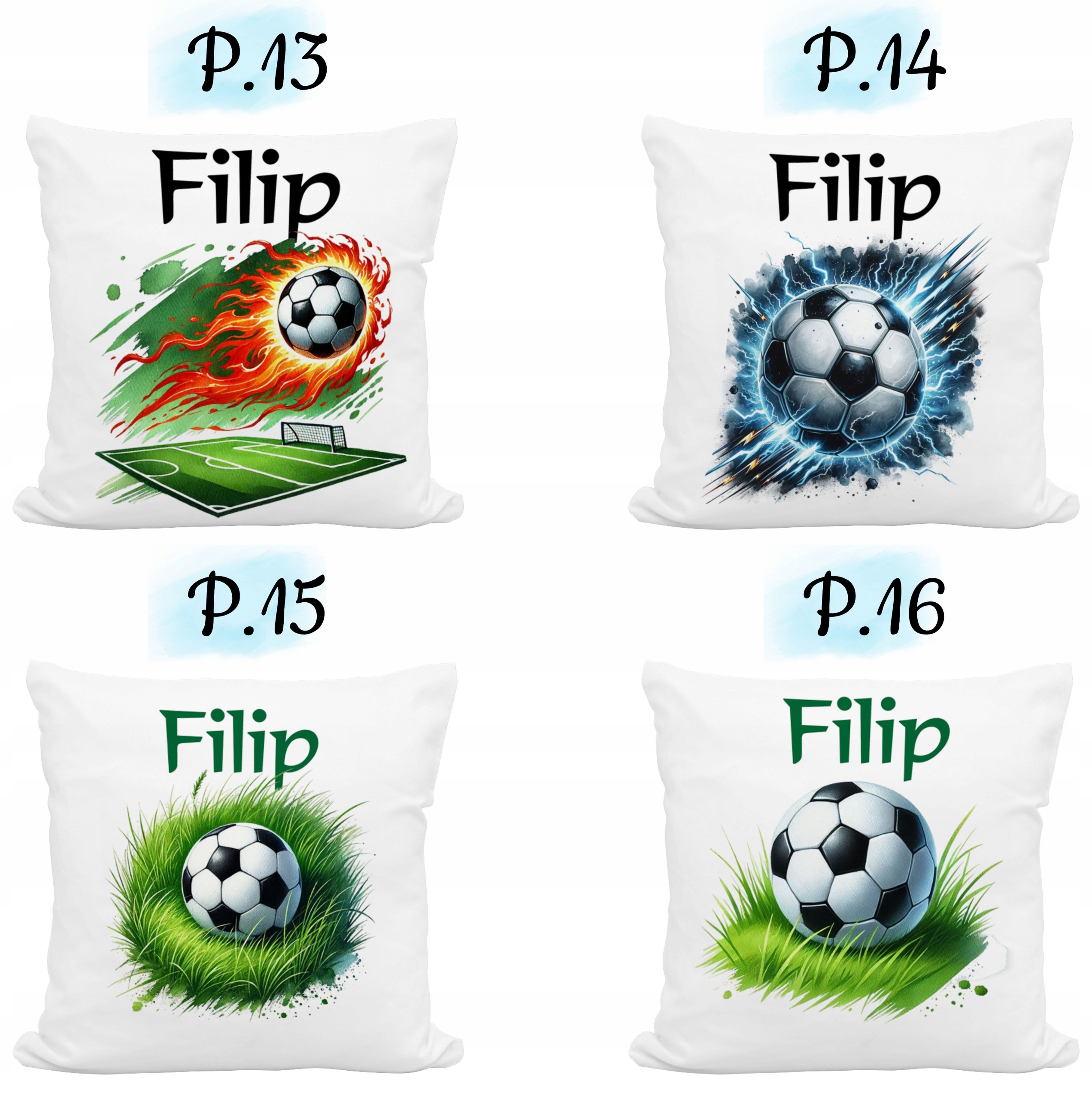 PODUSZKA PIŁKARZ PIŁKARKA PIŁKA NOŻNA FOOTBALL DOWOLNE IMIĘ RÓŻNE WZORY Typ poduszka