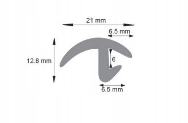 Uszczelka uniwersalna szyby czołowej 21mm