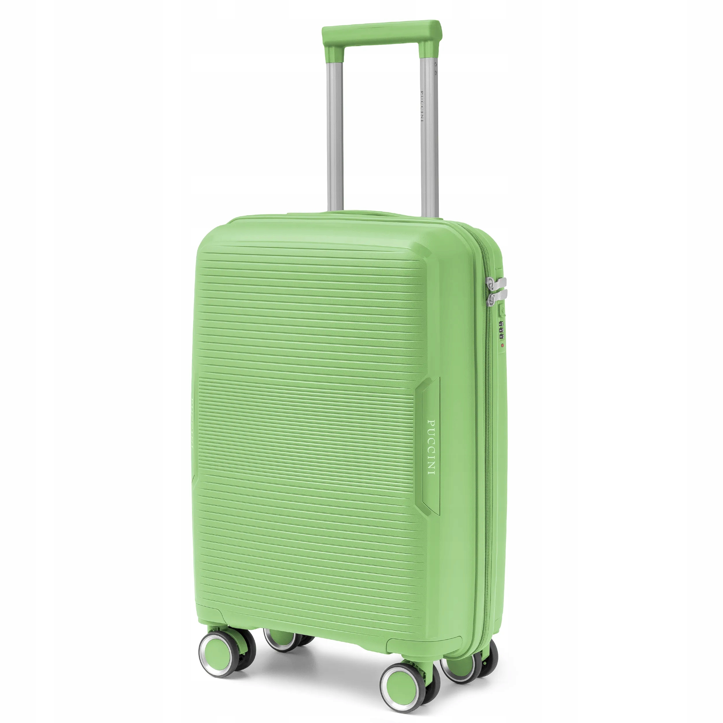 Puccini Walizka Kabinowa Podróżna Twarda Na Kółkach Pp Zielona PP029C-5