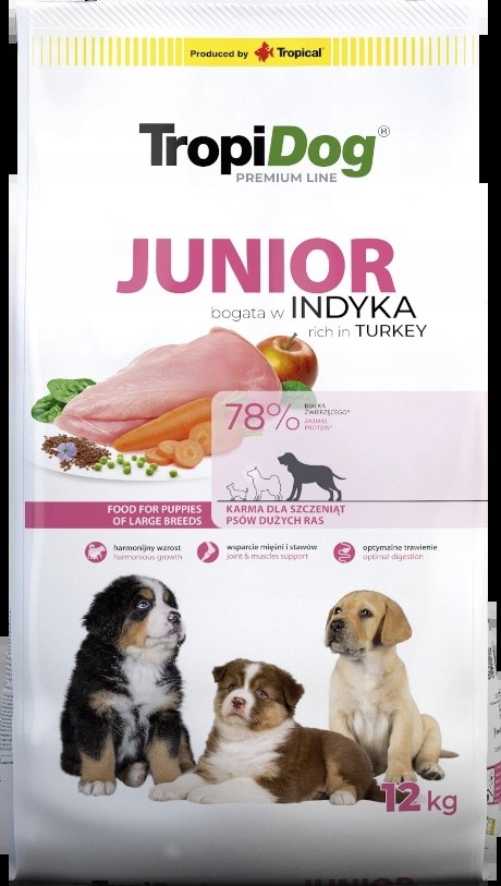 Tropidog Premium Junior Krůta s rýží 12 kg