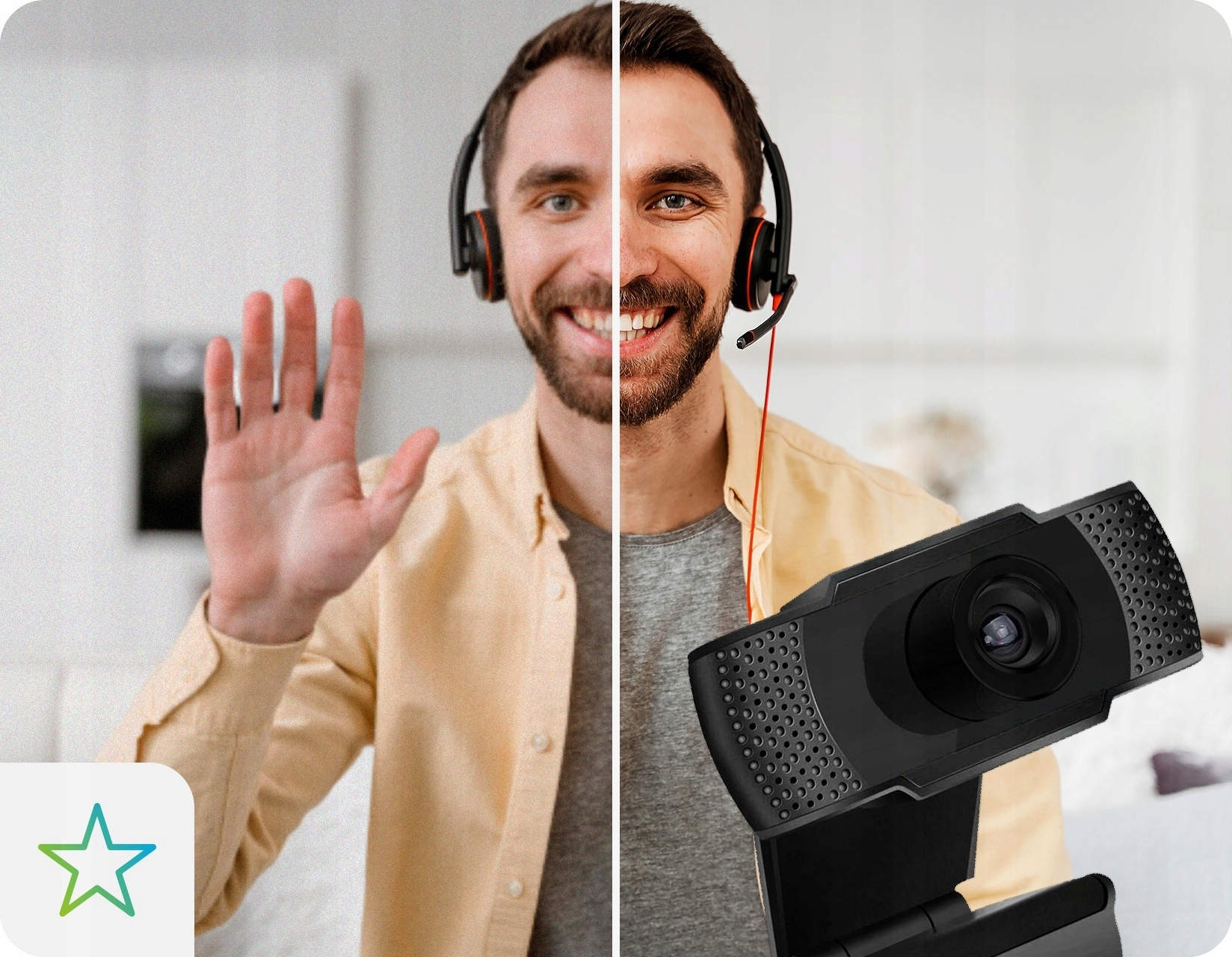 KAMERKA INTERNETOWA KAMERA USB FULL HD MIKROFON Megapiksele 2.1 MP