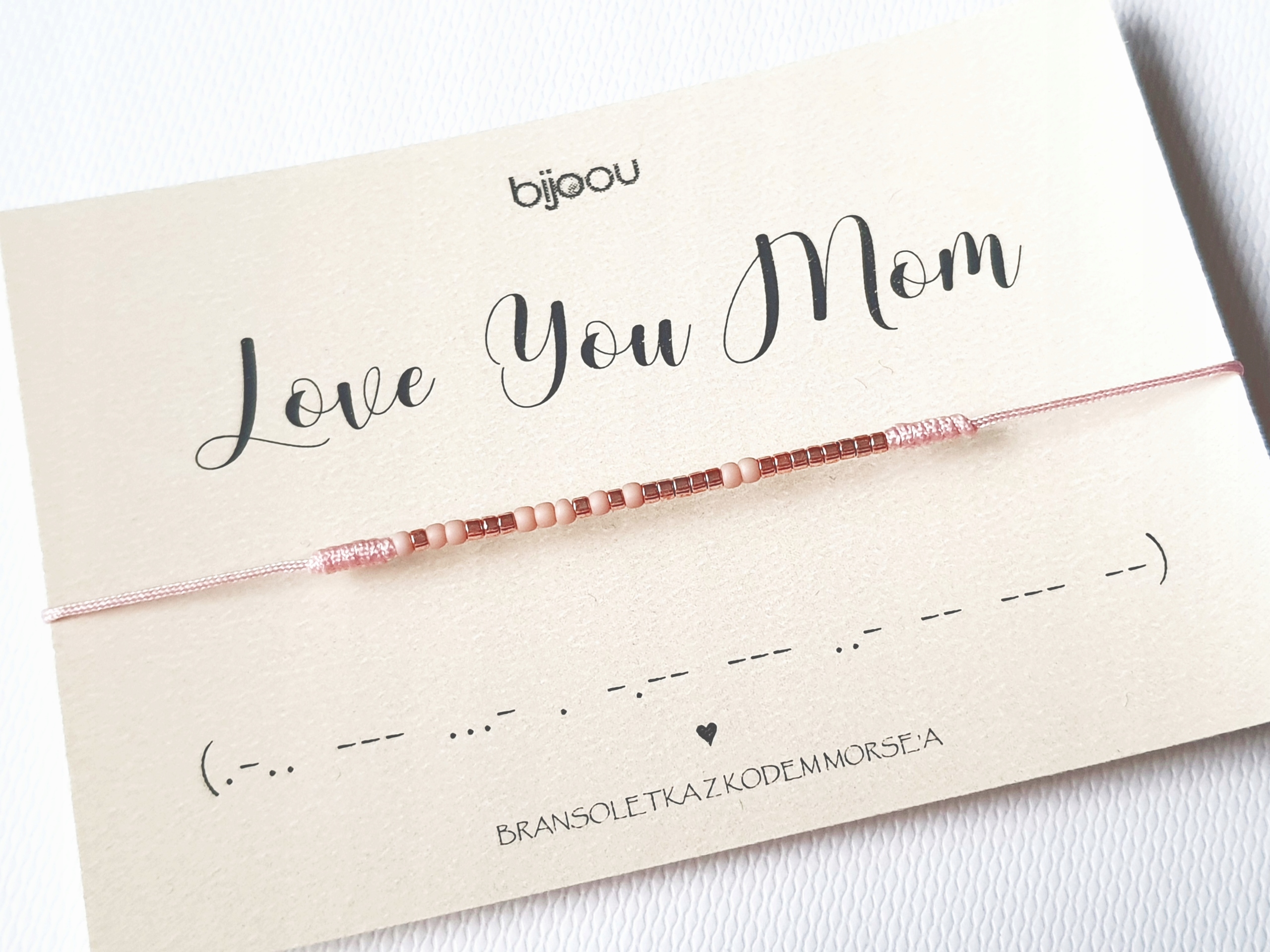 

Bransoletka Sznurek Kod Morsa Love You Mom