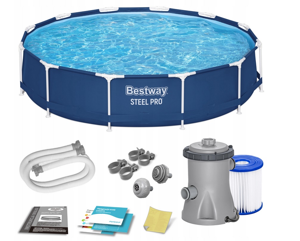 Basen stelażowy okrągły Bestway 366 x 76cm z pompą filtr