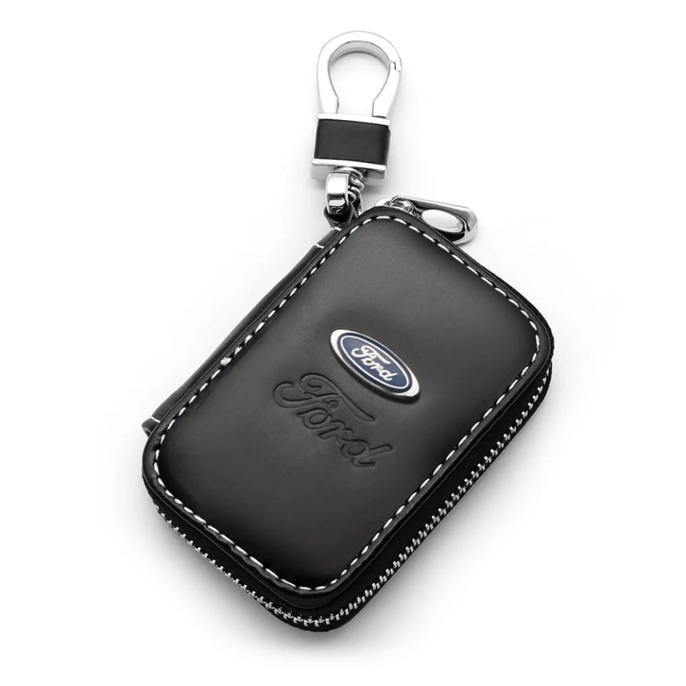 Kožené Pouzdro na klíče Ford logo Klíčenka do auta Elegantní přívěsek na klíče