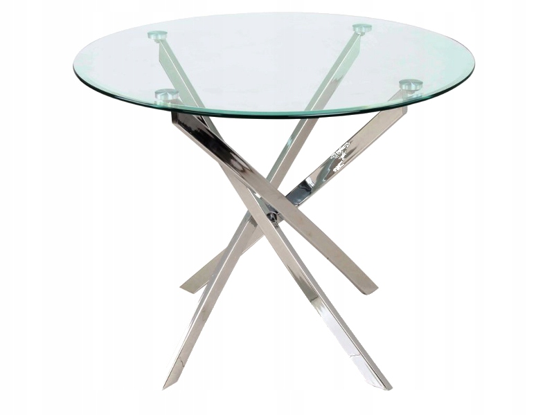 Stôl Agis transparentný/chróm fi 90 cm Sig