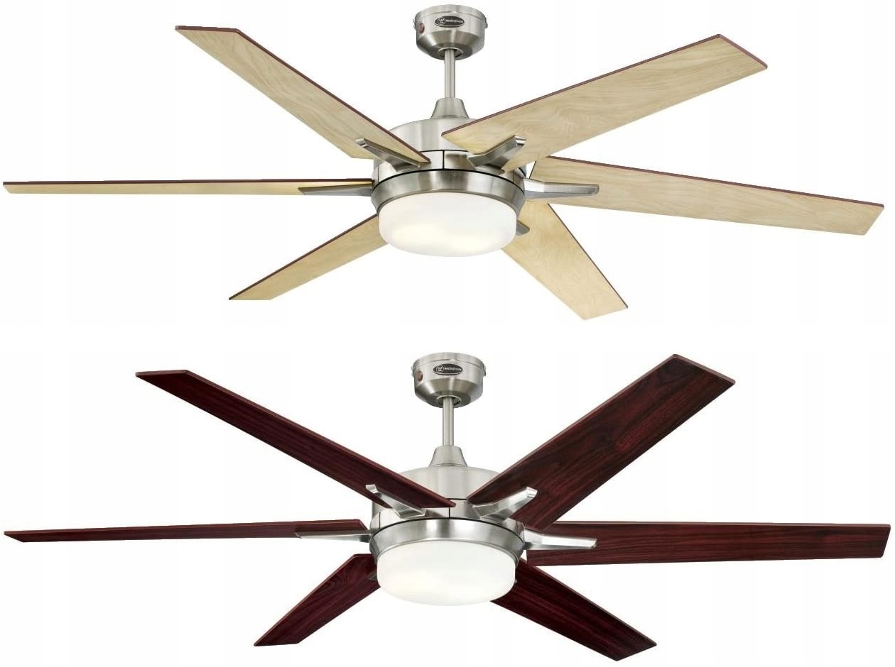 Wentylator sufitowy Cayuga Palisander/Klon 152cm Duży wiatrak z lampą