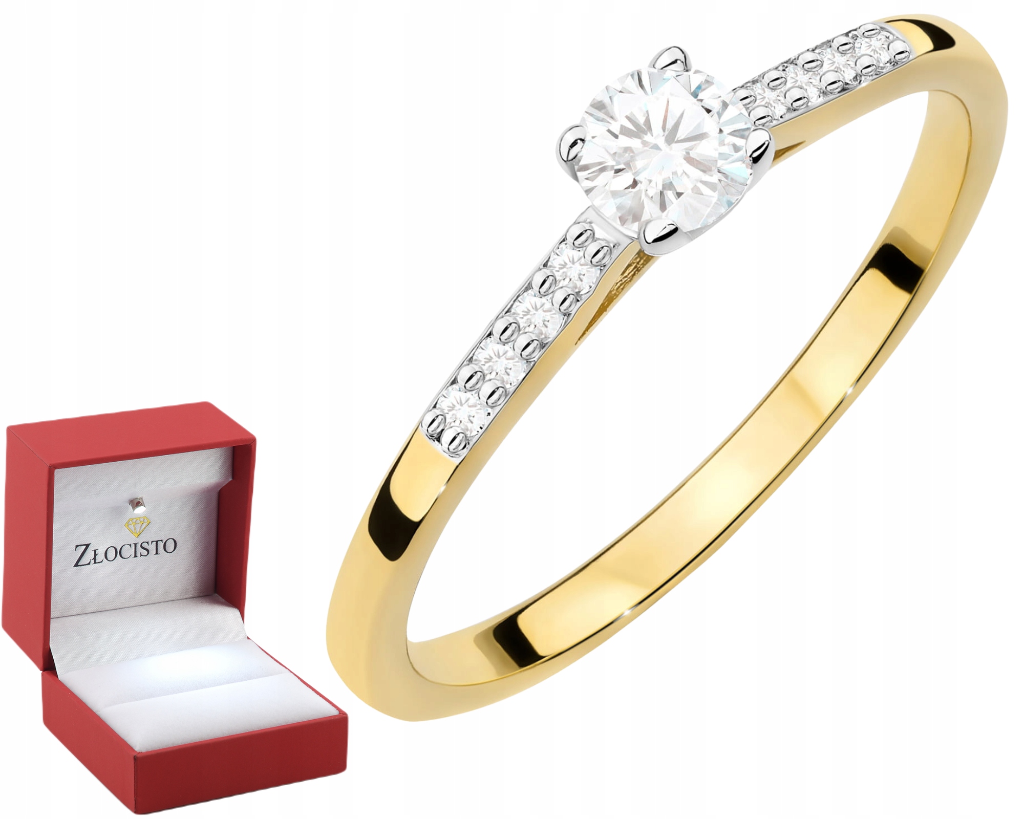 Zlatý Prstýnek s laboratorními brilianty 585 Gravírování Každá velikost