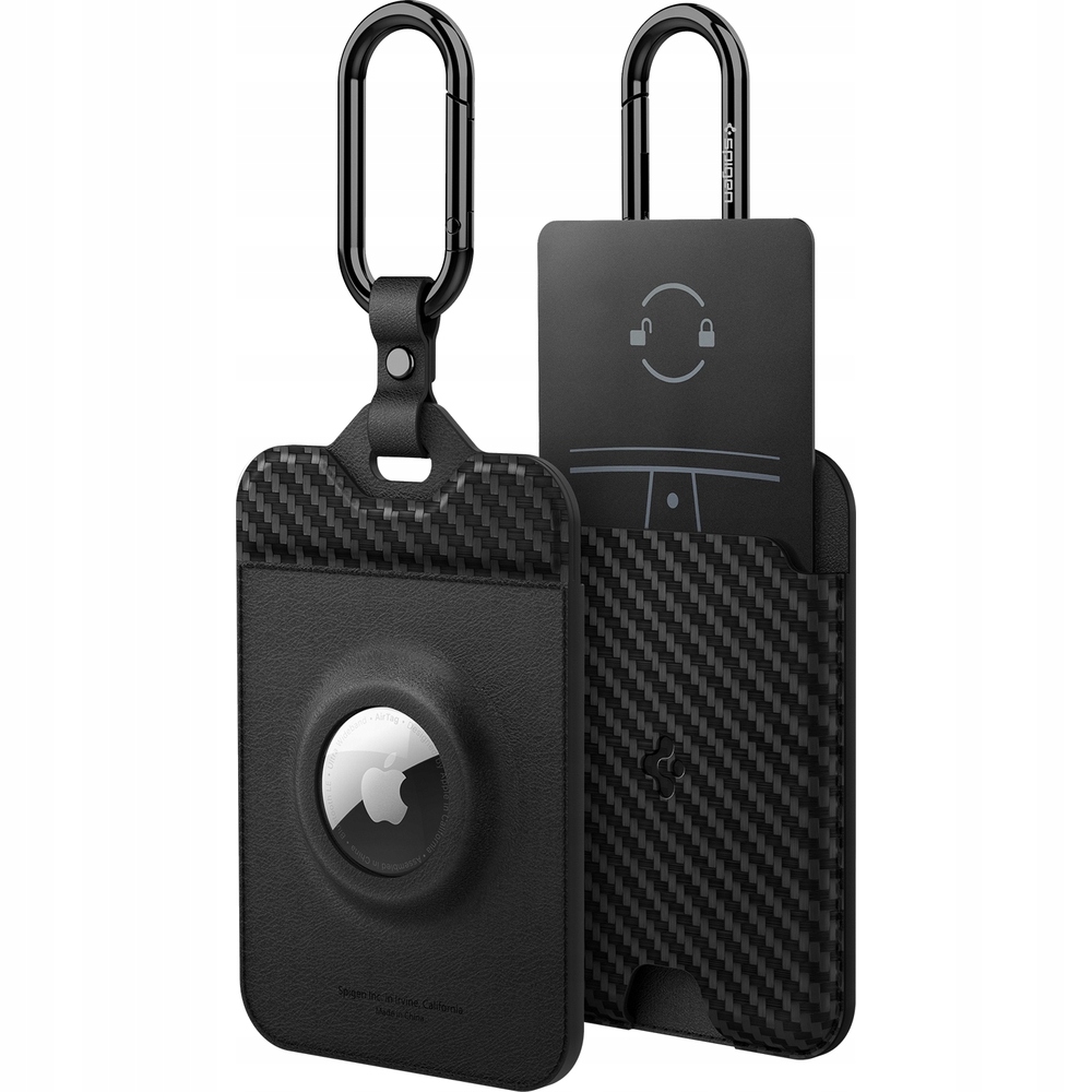 Pouzdro na karty klíče, s prostorem pro AirTag, Spigen Air Fit karabina