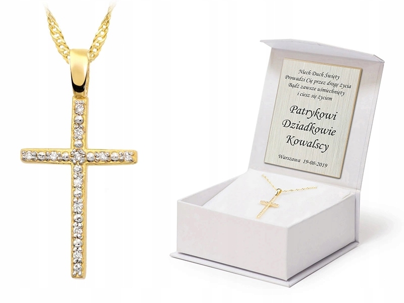 Zlatý Komplet pr. 585 Řetízek Singapur 38 Cm a křížek se zirkony 14k