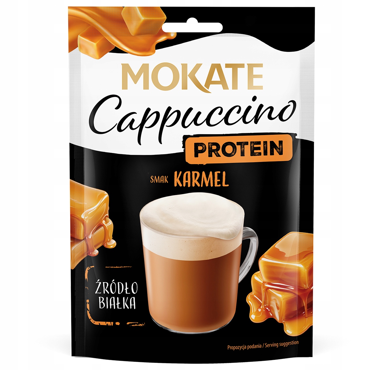 13X Kávový nápoj Káva Cappuccino Karamel Bílkoviny Pěna Mokate 40 g