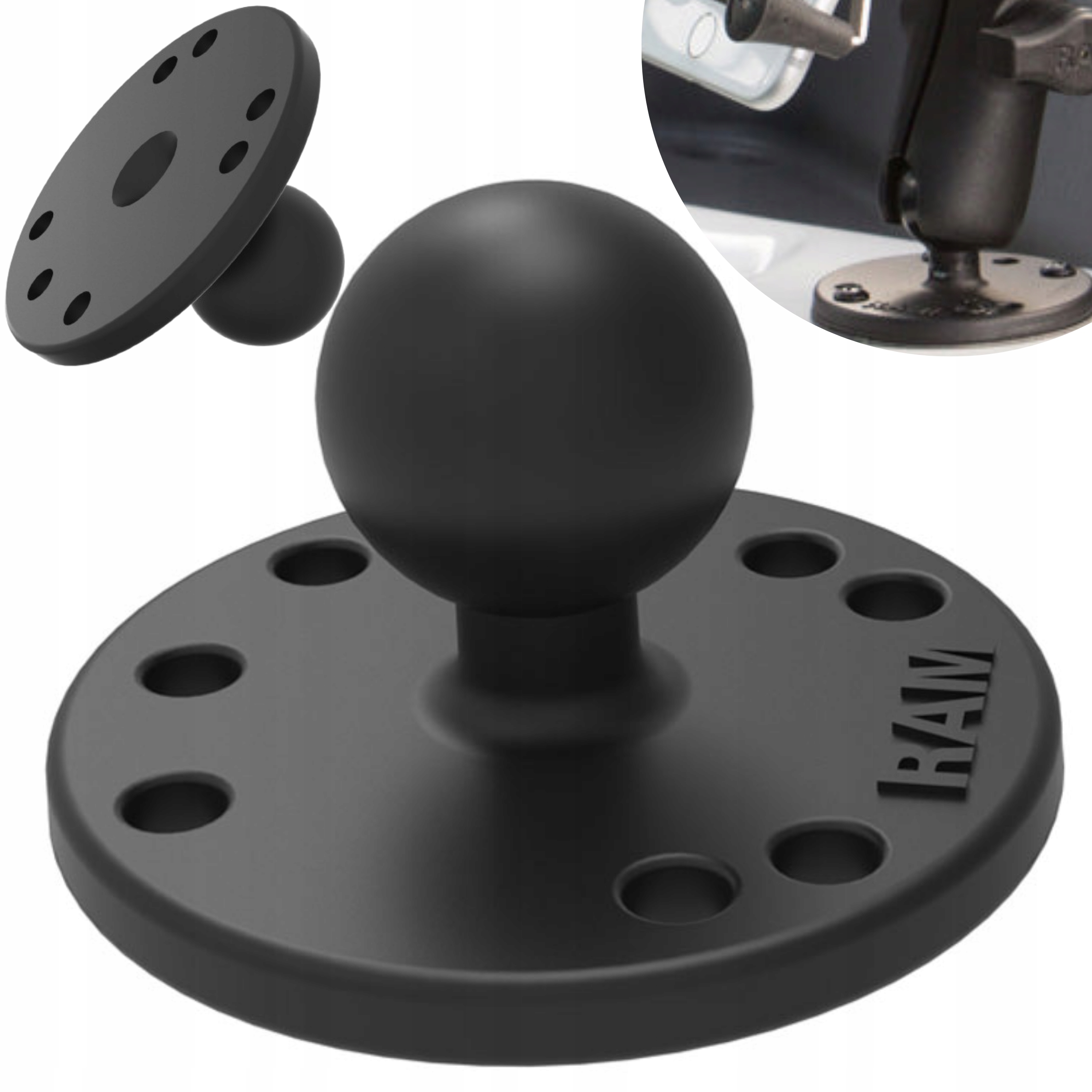 RAM Mount Okrągła Podstawa Montażowa z Kulą w Rozmiarze B 1" RAM-B-202U