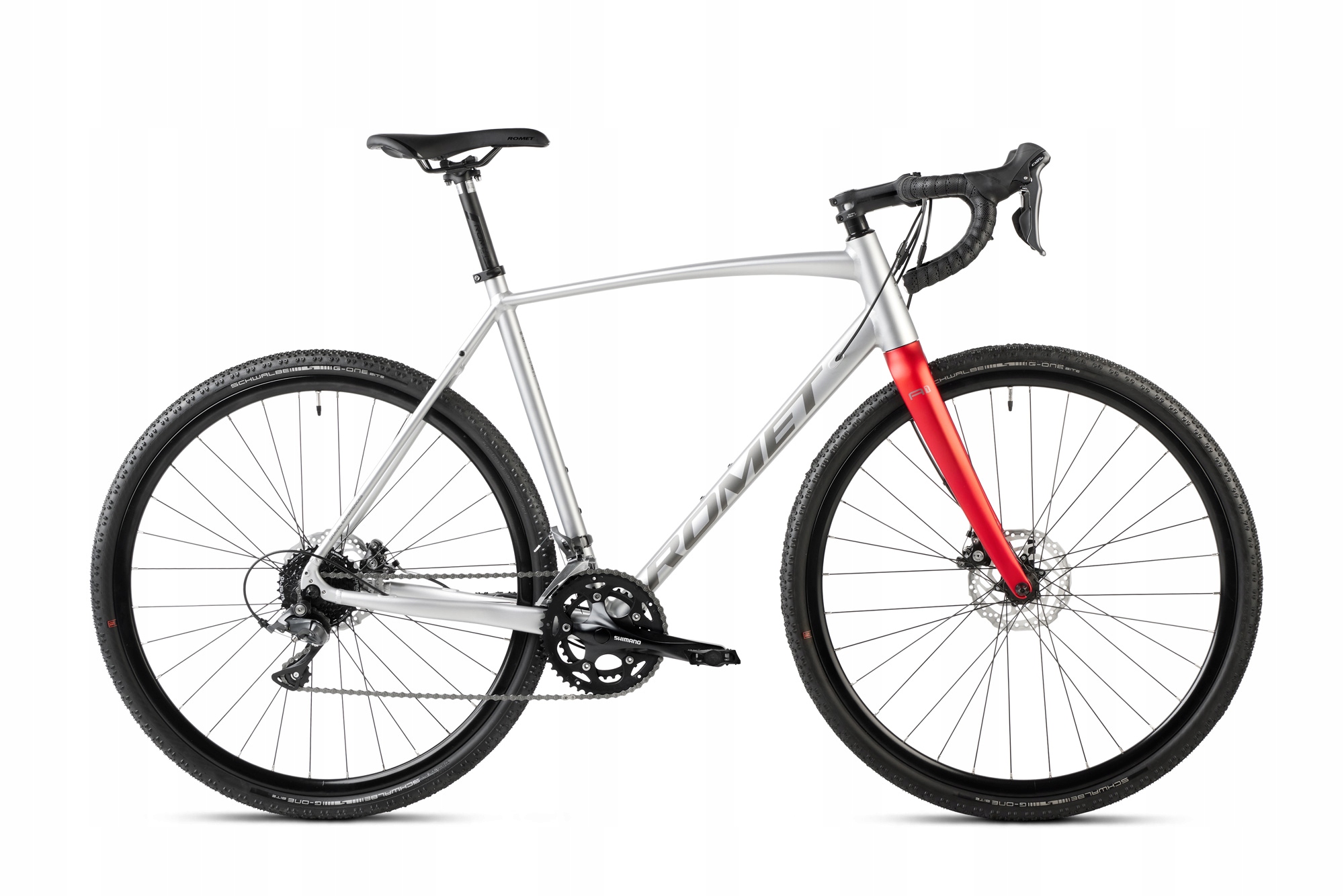 Rower gravelowy Romet Aspre 1 rama 54 cm koło 28 " srebrny Gravel