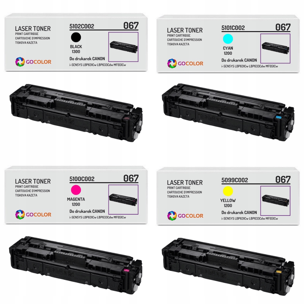 4x Nowy Toner 067 Cmyk do Canon i-SENSYS MF655Cdw LBP-633Cdw