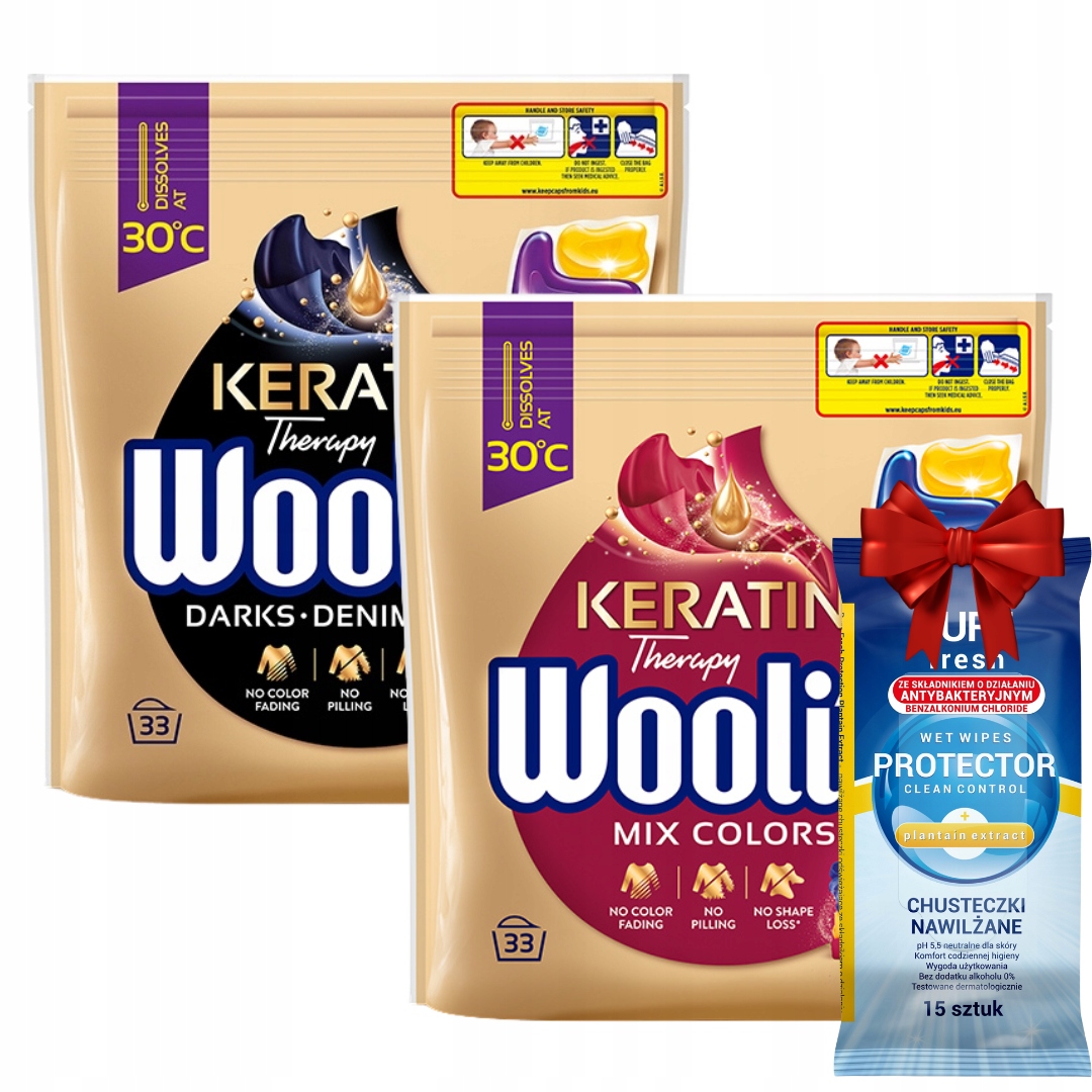 Woolite Color Black prací Kapsle 33 ks x 2 Dárek