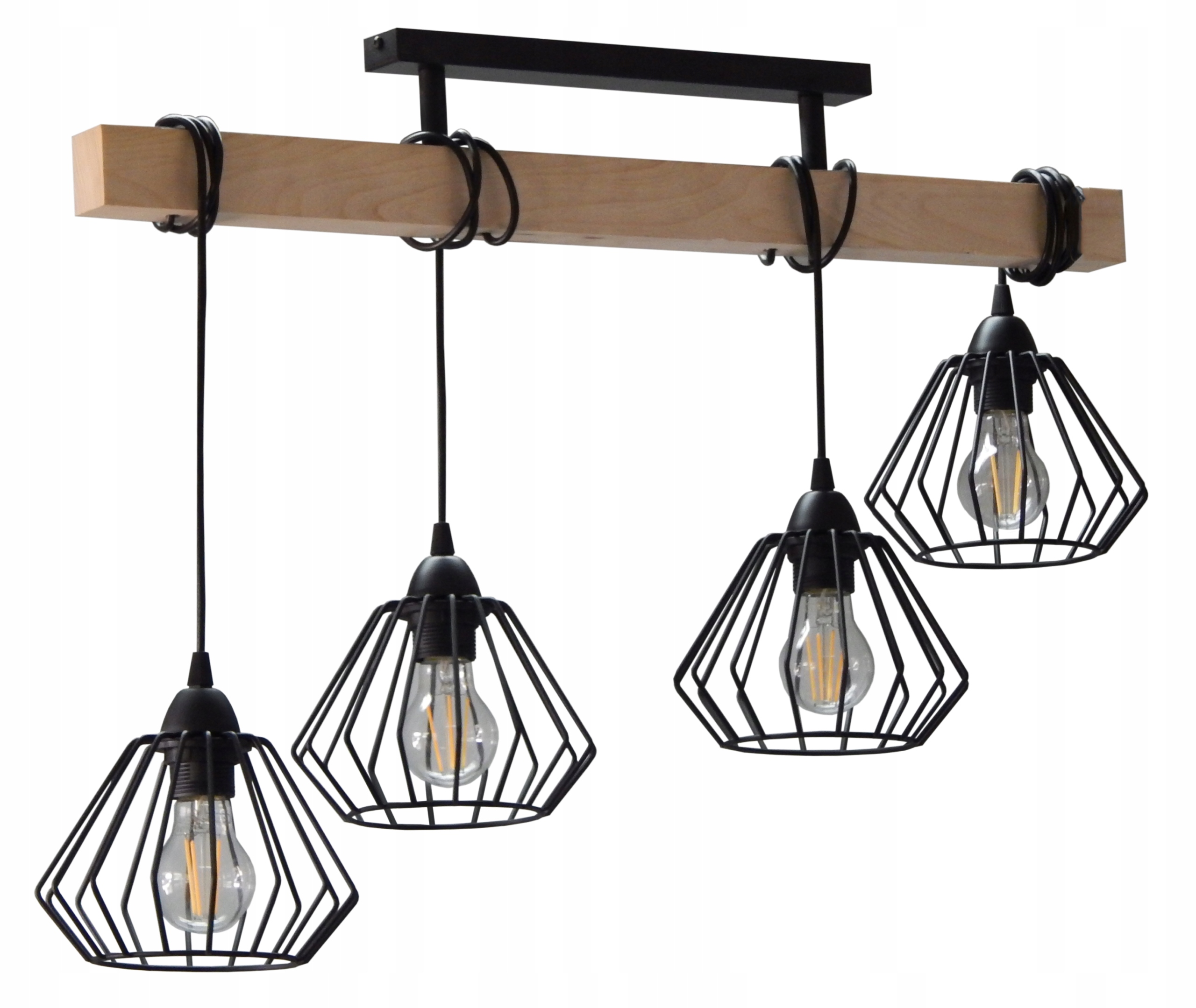 

Lampa Plafon/sufitowy 018-4PL Druciak Drewno Loft