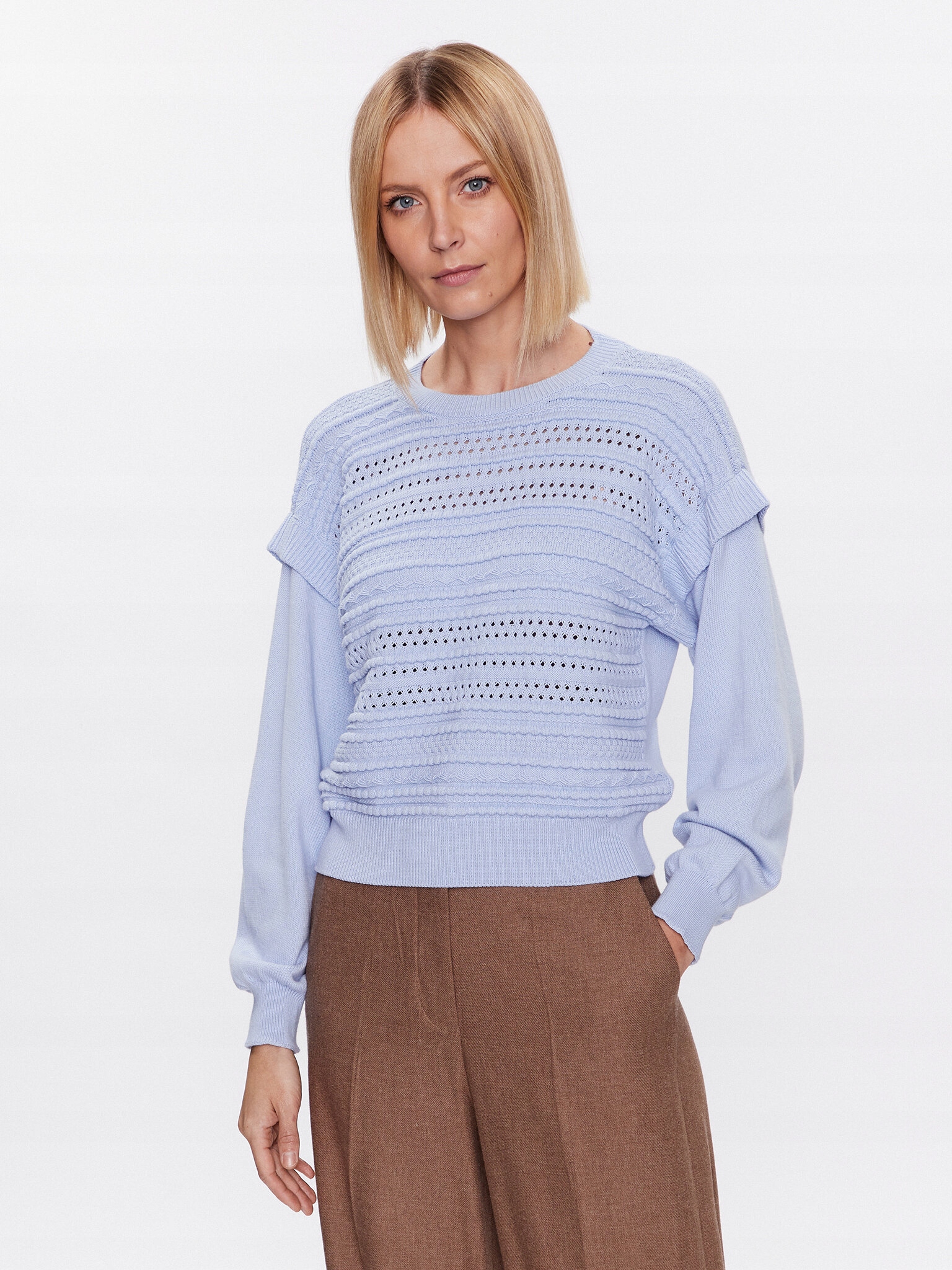United Colors Of Benetton Sweter 105FD105M Fioletowy Regular Fit
