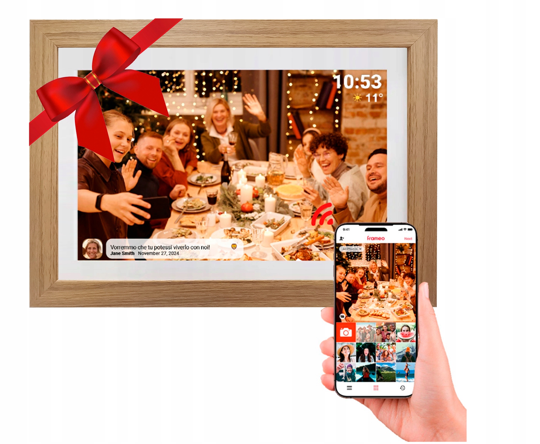 Digitální Rámeček na fotografie Denver PFF-1042LW 10,1" Barva: Světlý dub