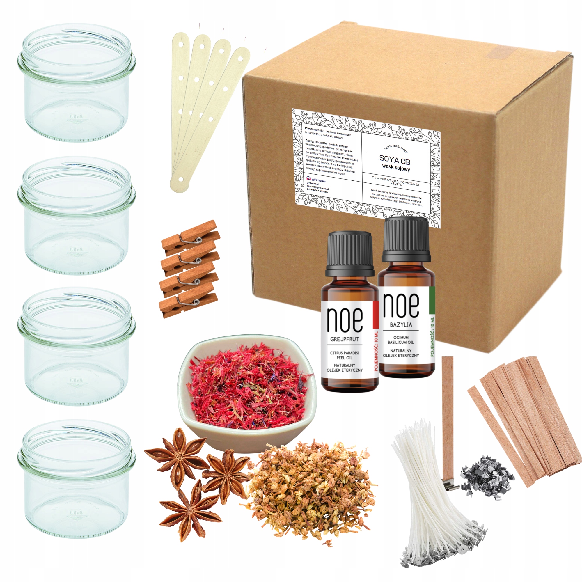 

Zestaw Do Wyrobu Robienia Świec Świeczek 4x Słoik