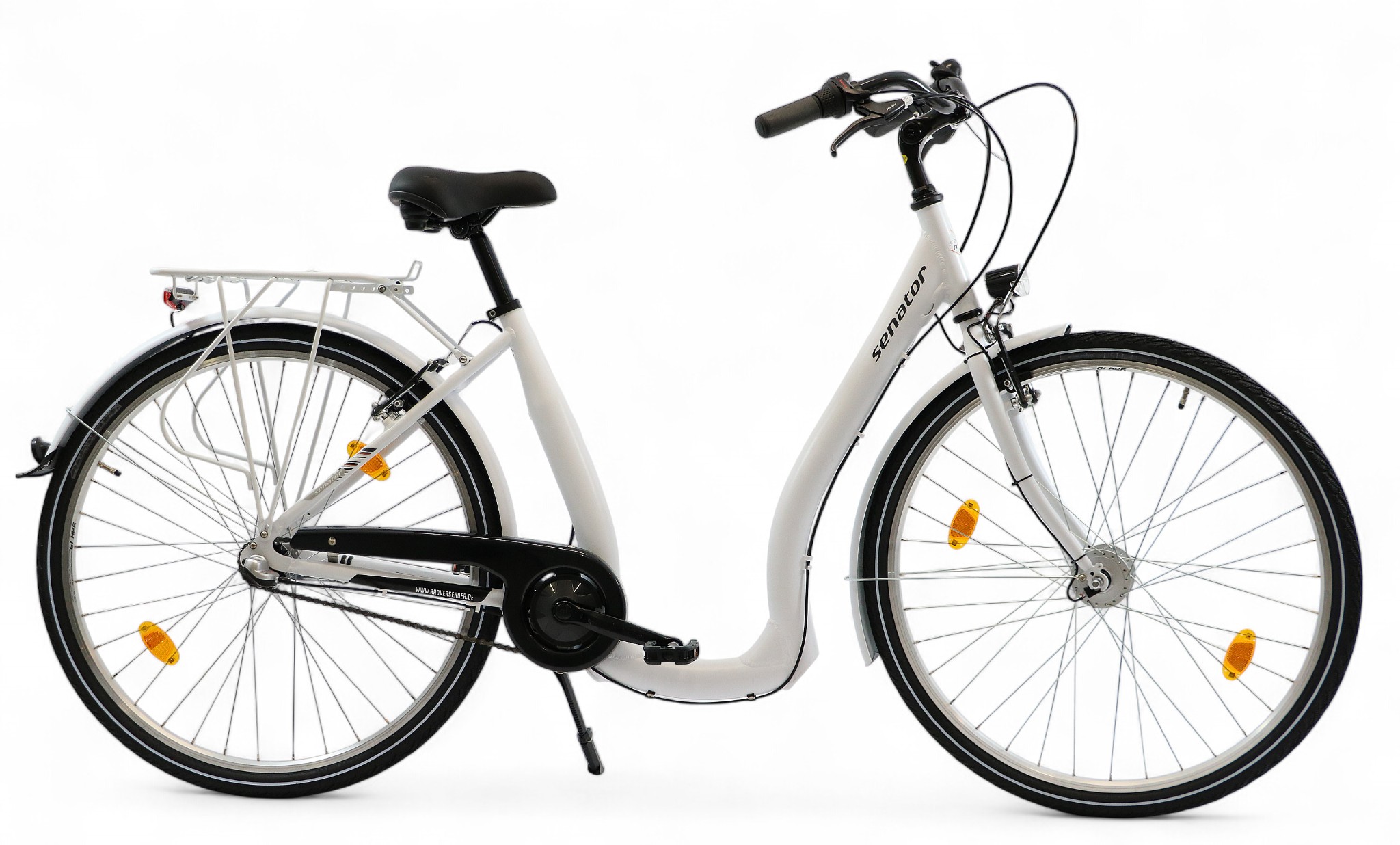 Biały Rower Miejski Damski Męski Niska Rama 28" 3 Biegi Shimano Niski Wsiad