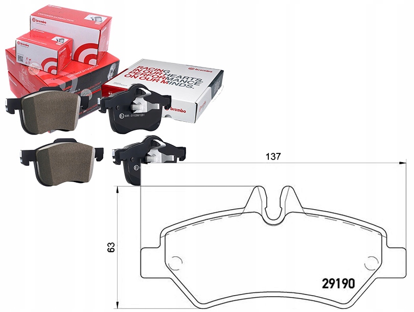 Brzdové Destičky Mercedes Sprinter 06- Zadní Brembo