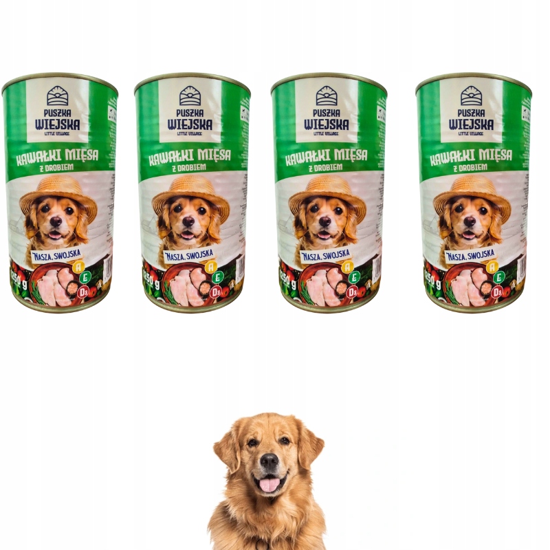 Levně Vesnická konzerva Vlhké krmivo pro psy drůbež konzerva 10x1250g