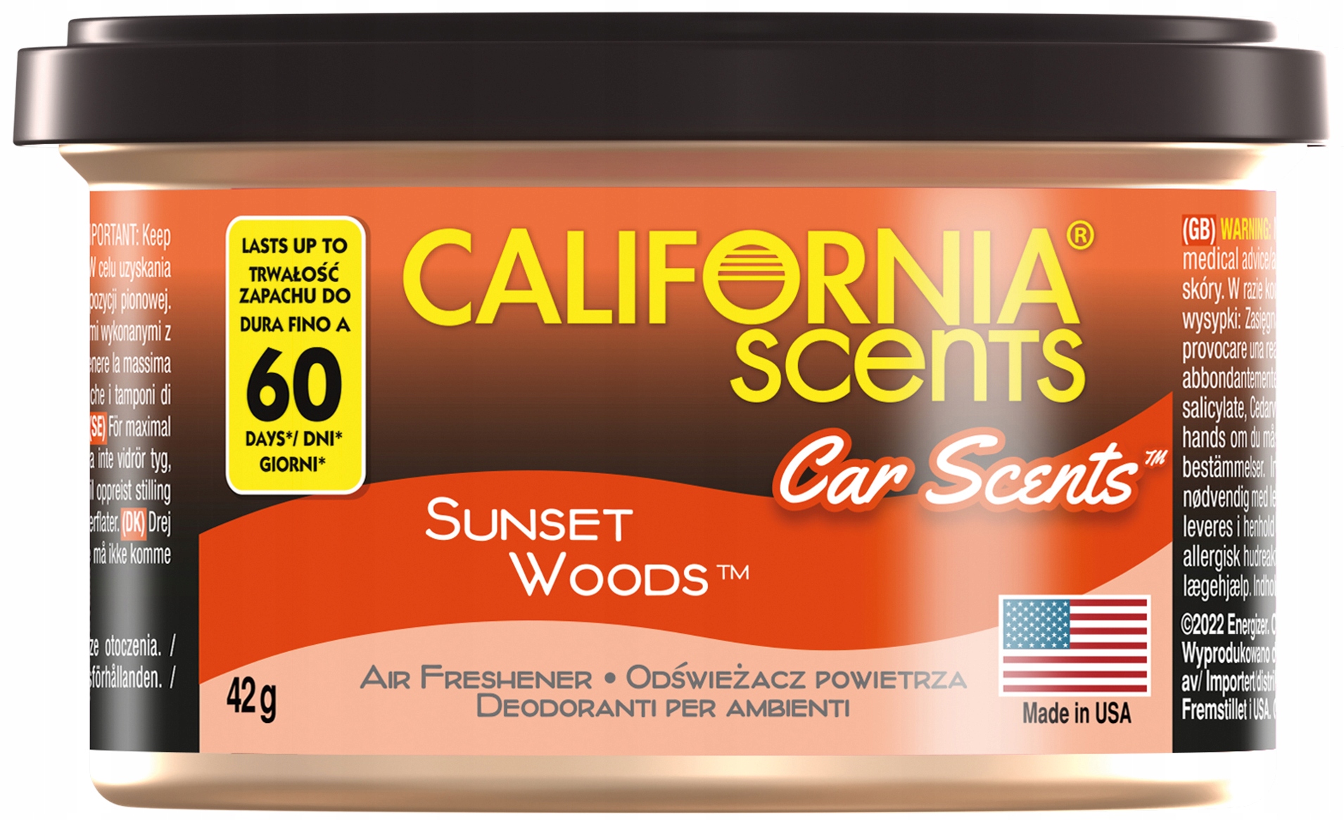 CALIFORNIA CAR SCENTS zapach SUNSET WOODS