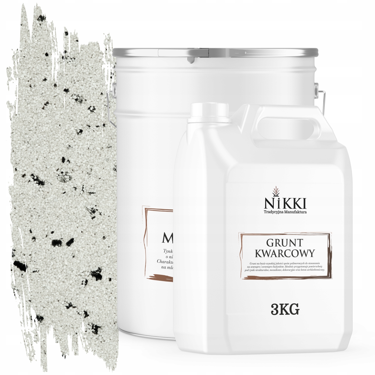 Mozaiková Omietka Živicová Biela S Čiernou Mikou M02 Ozdobná 25KG Základný Náter 3KG