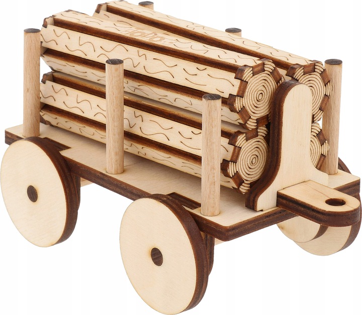 DUŻY DREWNIANY WAGON Wagonik z DREWNEM do ZABAWY Marka Todo