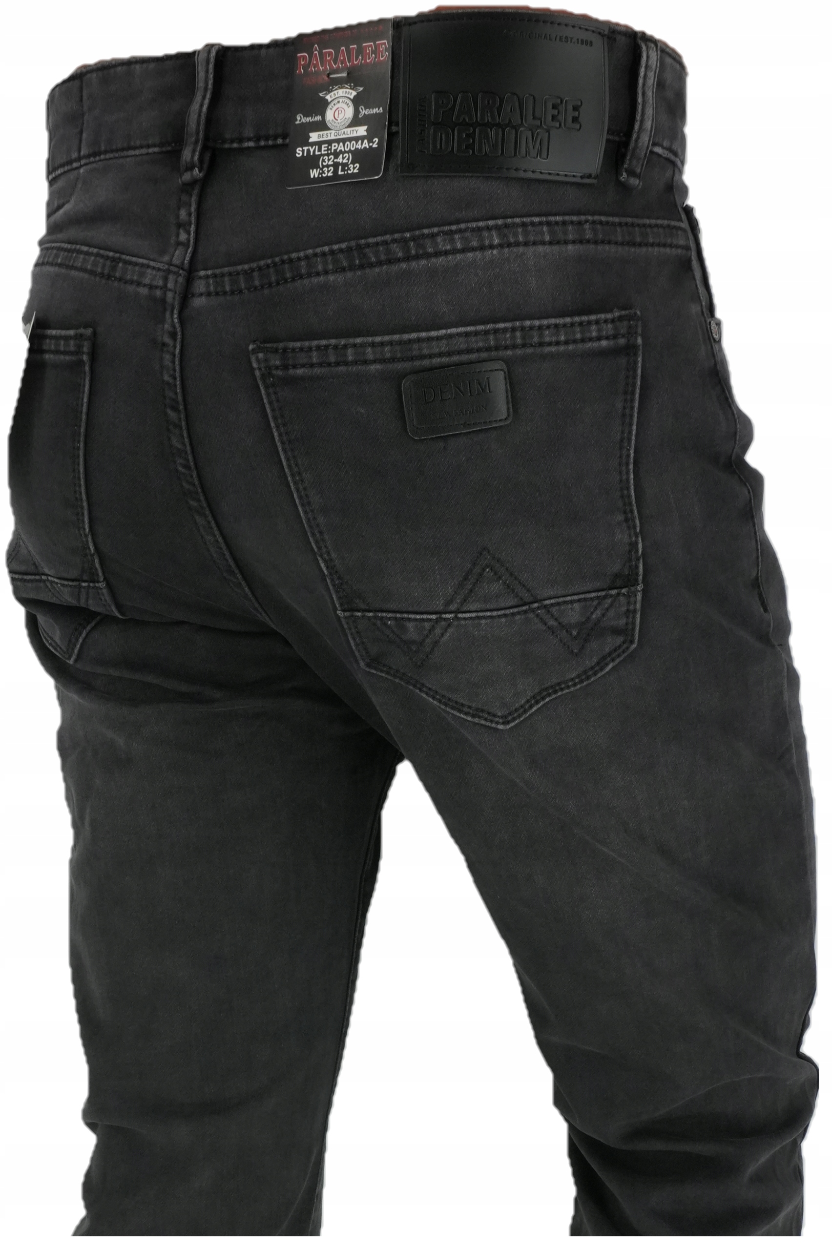 Spodnie Czarne Jeansy Męskie Proste Klasyczne PA004A L30 W39