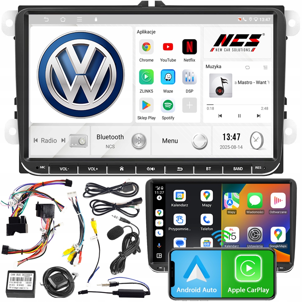 Autorádio Ncs P4V9 Vw California T6 2015-2019 Android Bt 4GB 2DIN