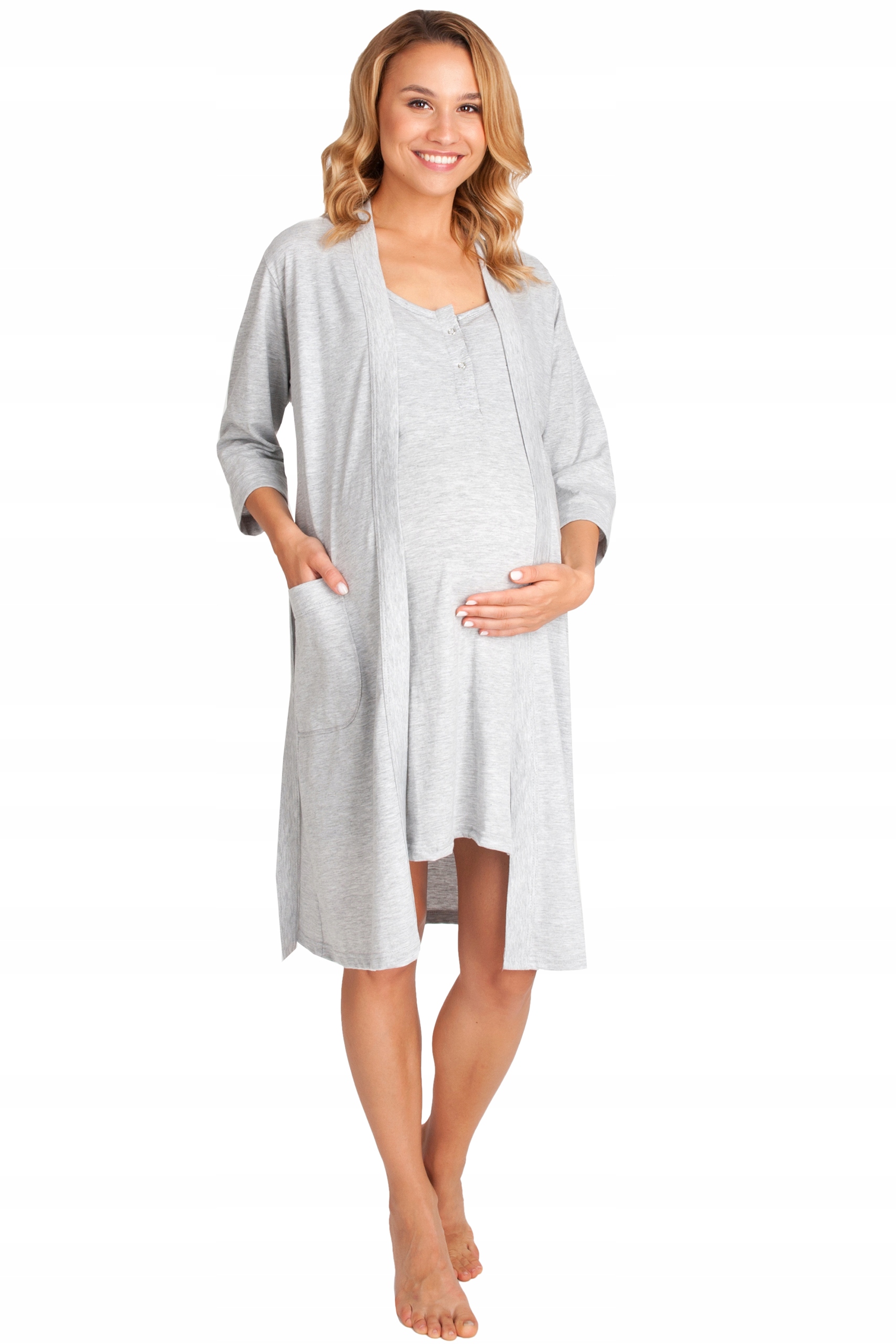 KOSZULA DO KARMIENIA SZLAFROK CIĄŻOWY KOMPLET XXL Rozmiar XXL