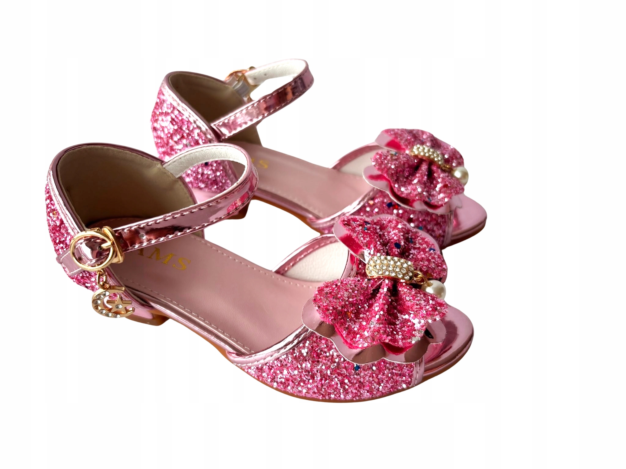 BŁYSZCZĄCE PANTOFELKI SANDAŁKI BUCIKI DLA DZIEWCZYNKI 18,5 CM r.29 RÓŻOWE Marka Hopki