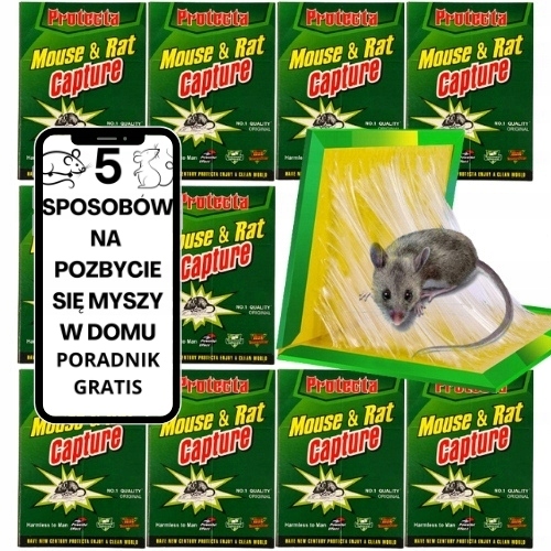 Pułapka Na Myszy Lep Na Myszy Z Klejem XXL 10 szt. Myszołapka Klejowa Stan opakowania oryginalne