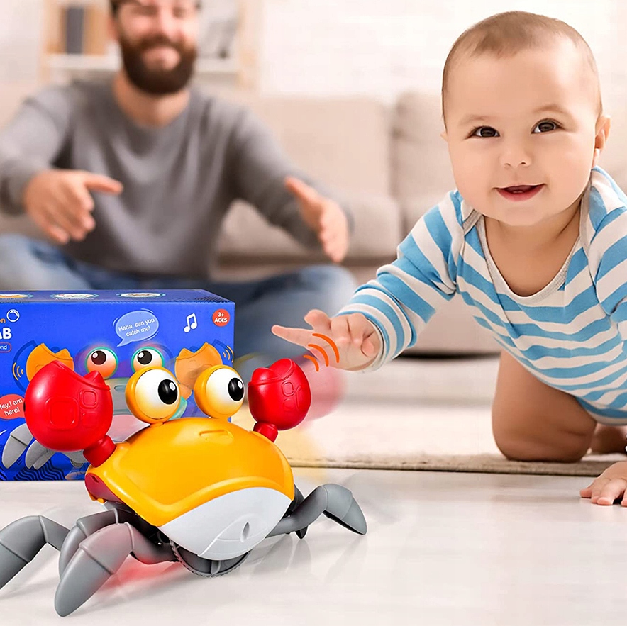 INTERAKTYWNY UCIEKAJĄCY KRAB PEŁZAJĄCY DŹWIĘK LED Materiał plastik